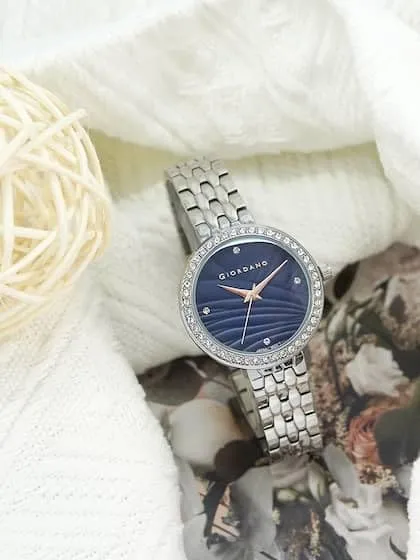 Giordano Analog Stylish Watch for Women Water Resistant Fashion Watch Round Shape with 3 Hand Mechanism Wrist Watch to Compliment Your Look/Ideal Gift for Female - GZ-60079-11