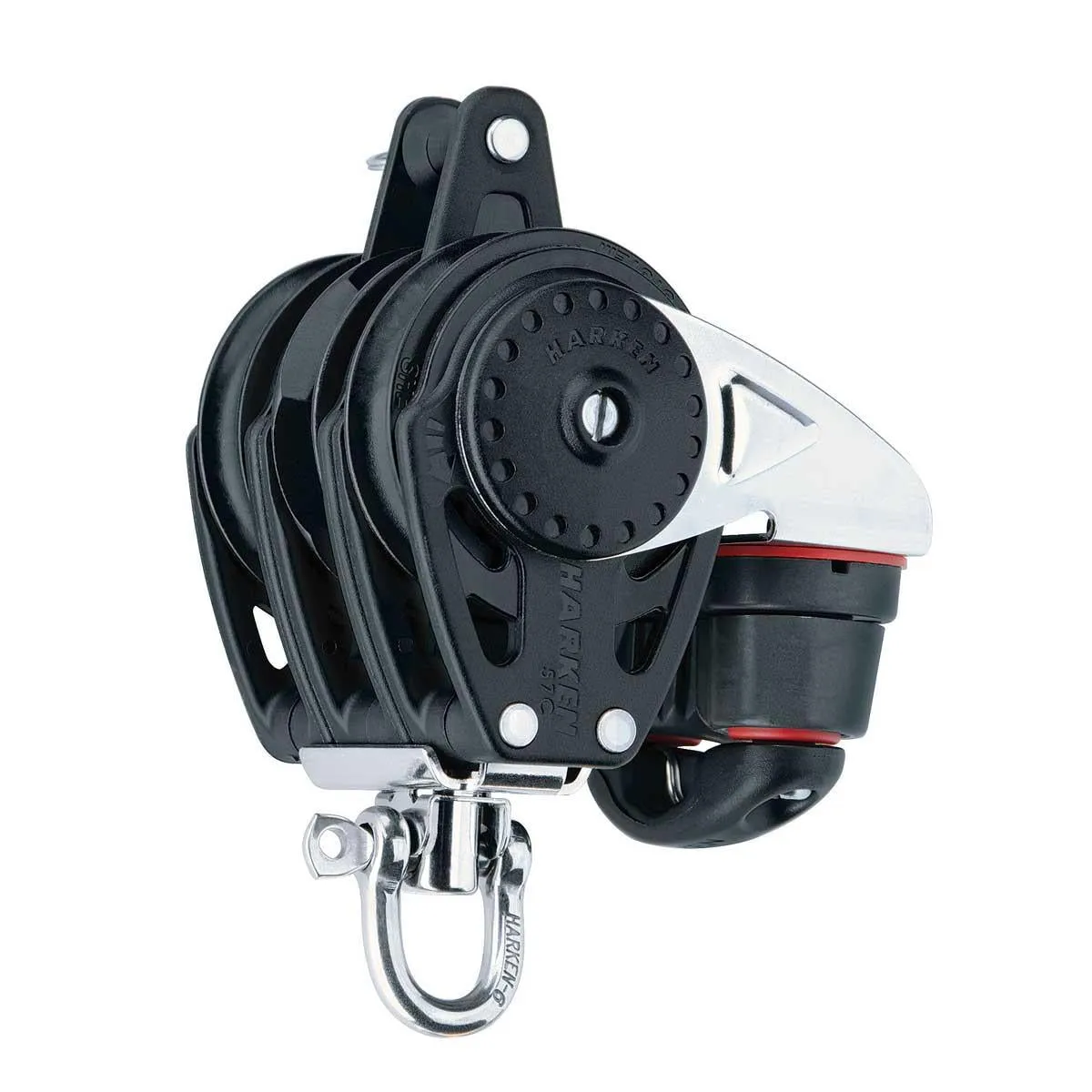 Harken 57mm Triple Ratchamatic Block with Swivel, Becket and Cam Cleat - 2630