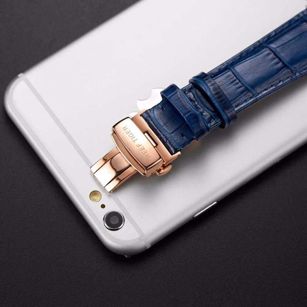 Heritor Luxury Dress Watch Genuine Leather Strap