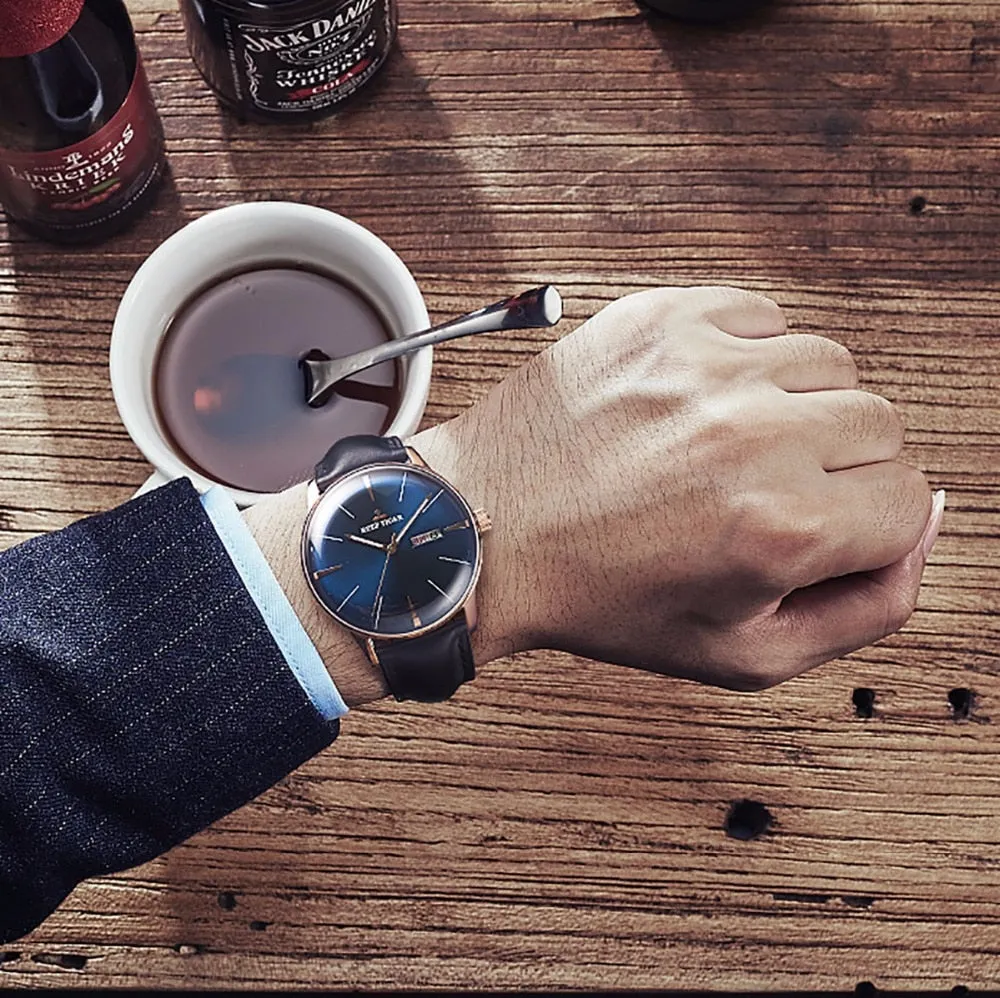 Heritor Luxury Dress Watch Genuine Leather Strap