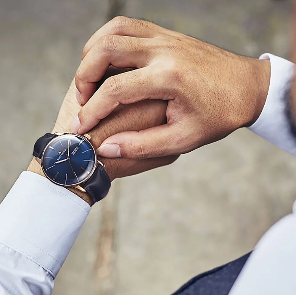 Heritor Luxury Dress Watch Genuine Leather Strap