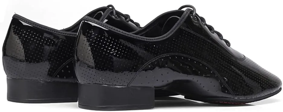 HIPPOSEUS Men's Lace up Ballroom Latin Performance Shoes Waltz Modern Dancing Practice Shoe,Model KCBD