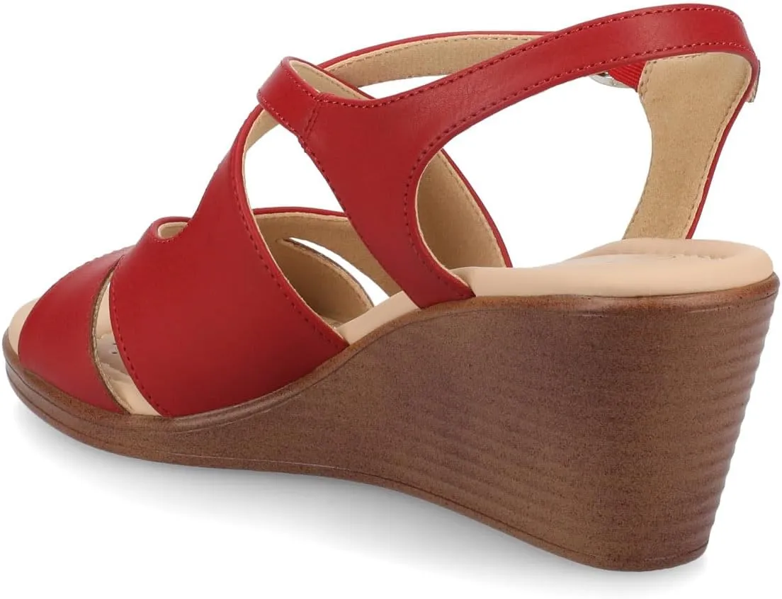 Journee Women's V.2 Stacked Wedge Heeled Sandal