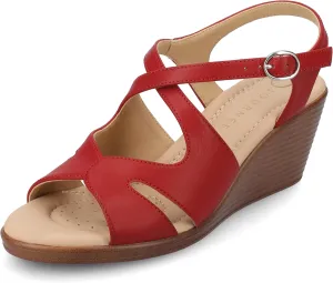 Journee Women's V.2 Stacked Wedge Heeled Sandal