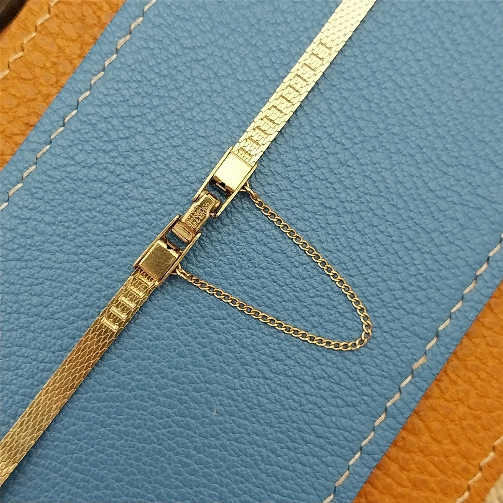 Ladies 10k Gold Filled Mesh & Diamond Single-Lug Speidel nos Vintage Watch Band