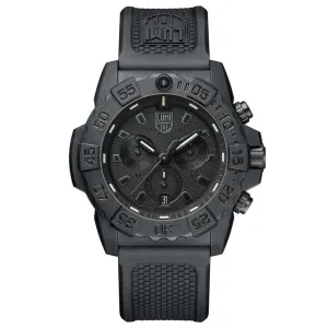 Luminox Men's Navy Seal Chronograph 3580 Series Black Rubber Band Black Dial Quartz Analog Watch - XS.3581.BO