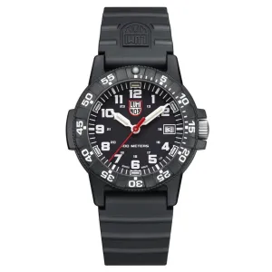 Luminox Unisex Leatherback Sea Turtle 0300 Series Black Polyurathane Strap Black Analog Dial Quartz Watch - XS.0301.L