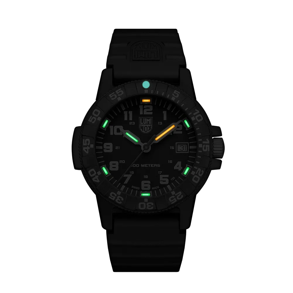 Luminox Unisex Leatherback Sea Turtle 0300 Series Black Polyurathane Strap Black Analog Dial Quartz Watch - XS.0301.L