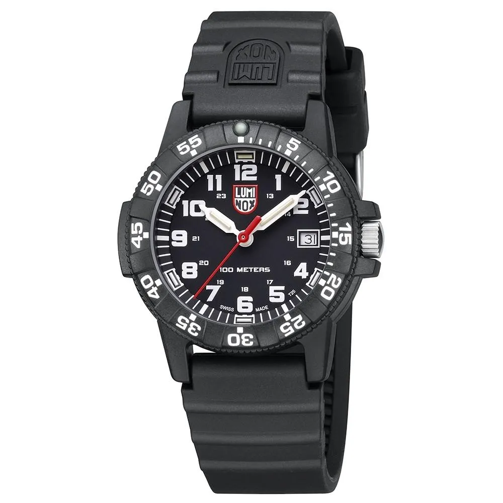 Luminox Unisex Leatherback Sea Turtle 0300 Series Black Polyurathane Strap Black Analog Dial Quartz Watch - XS.0301.L