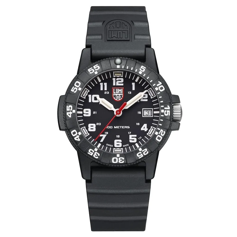 Luminox Unisex Leatherback Sea Turtle 0300 Series Black Polyurathane Strap Black Analog Dial Quartz Watch - XS.0301.L