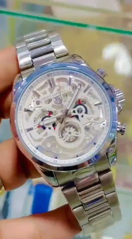 Luxury Grand Carrera Calibre 36 Skeleton Chain Strap Chronograph Business Watch