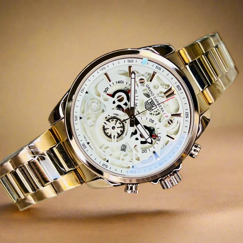 Luxury Grand Carrera Calibre 36 Skeleton Chain Strap Chronograph Business Watch