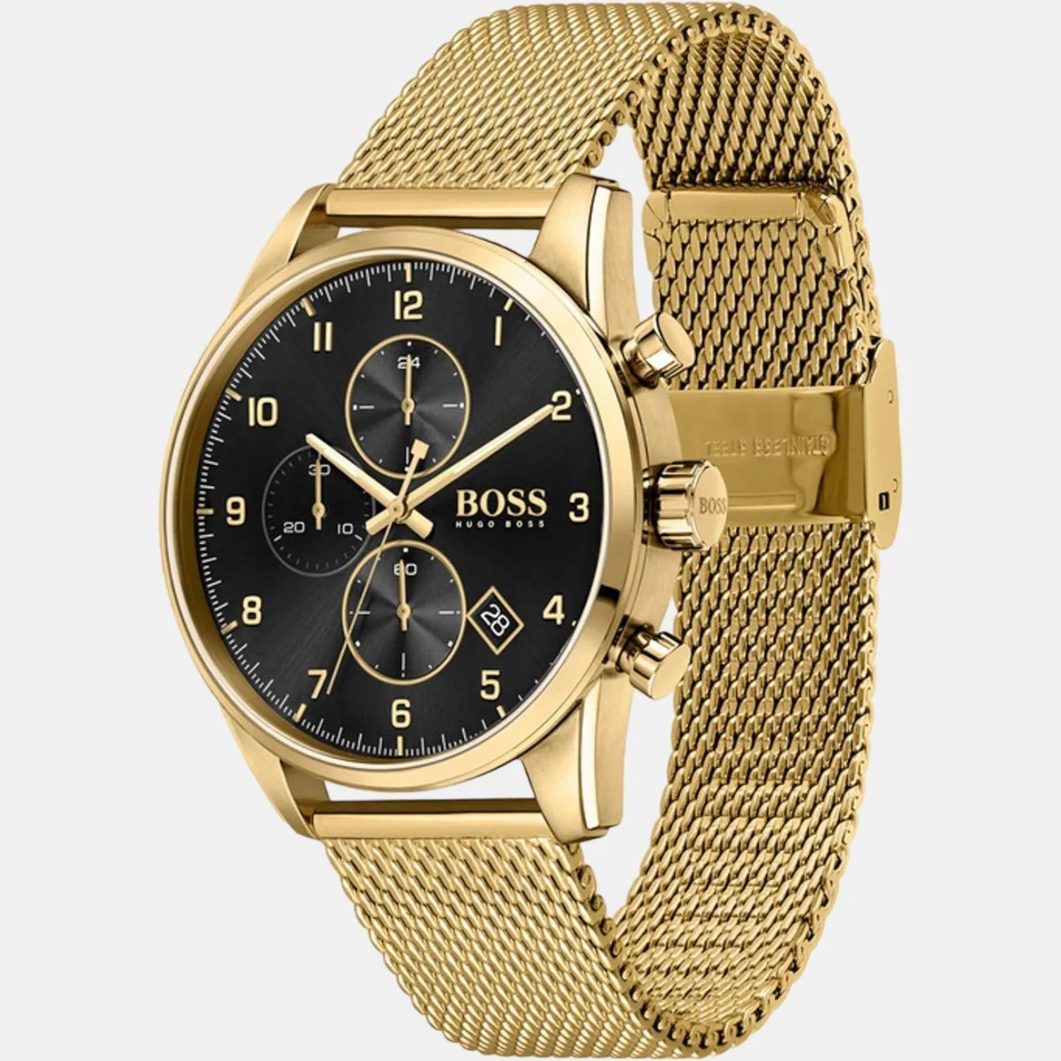 Men Black Stainless Steel Chronograph Watch 1513838