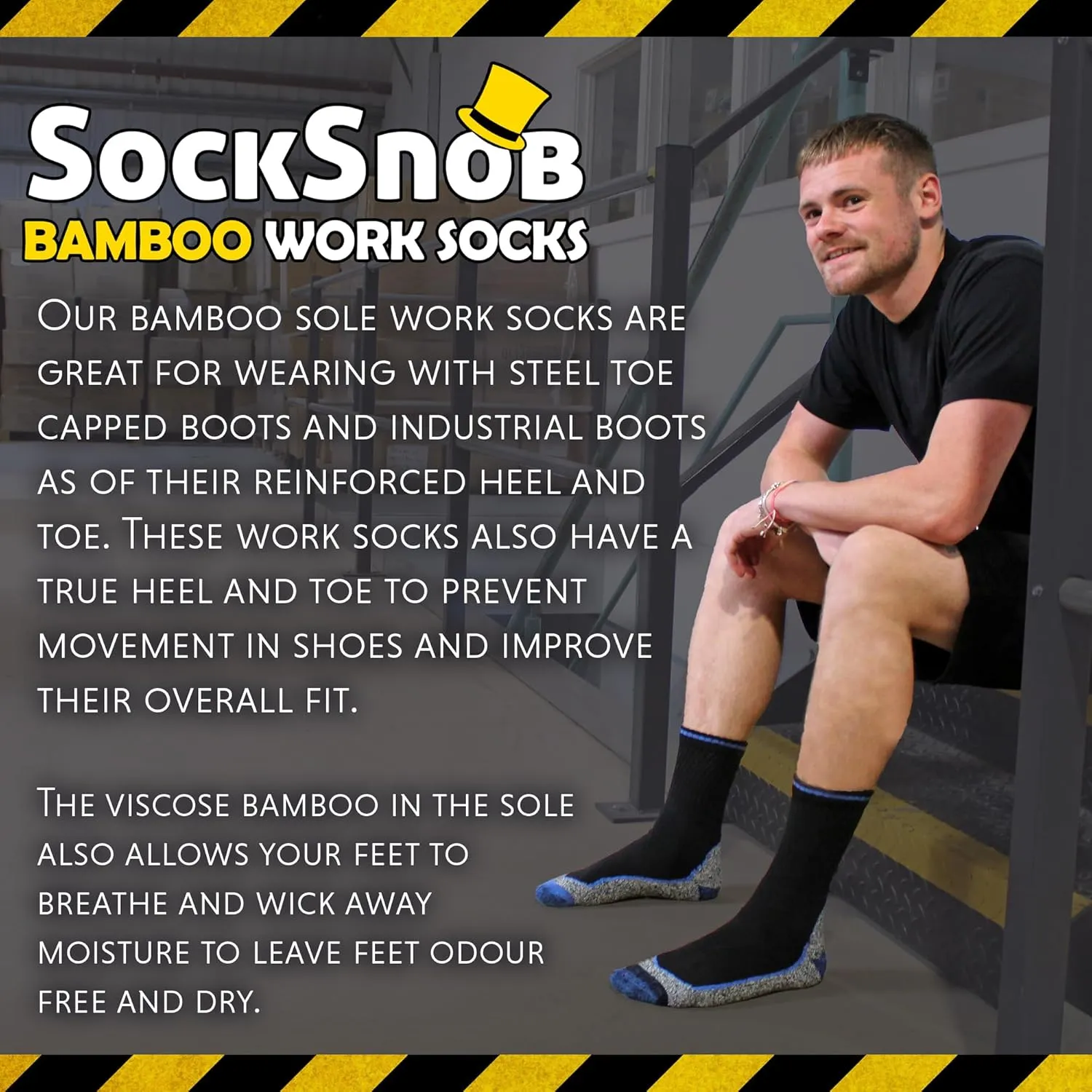 Mens Anti Sweat Moisture Wicking Summer Bambou Work Socks for Steel Toe Boots