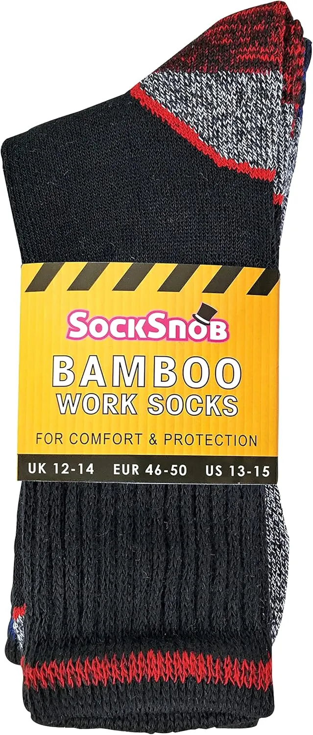Mens Anti Sweat Moisture Wicking Summer Bambou Work Socks for Steel Toe Boots