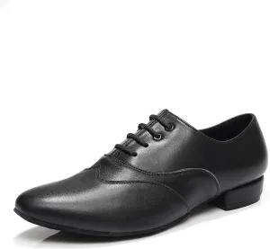 Men's Ballroom Dance Shoes Lace-up Low Heel Latin Salsa Tango Modern Character Practice