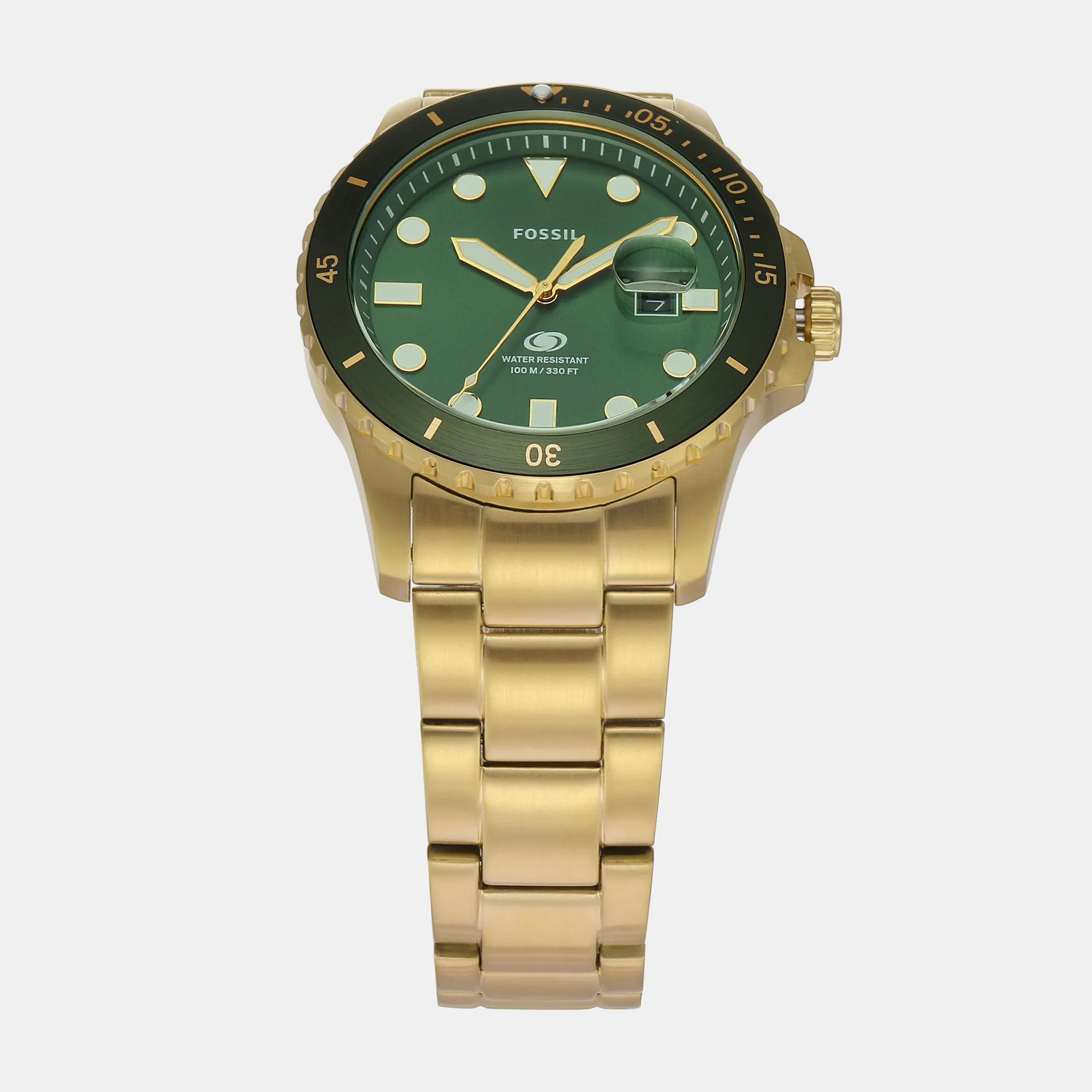 Men's Blue Dive Green Dial Analog Stainless Steel Watch FS6030