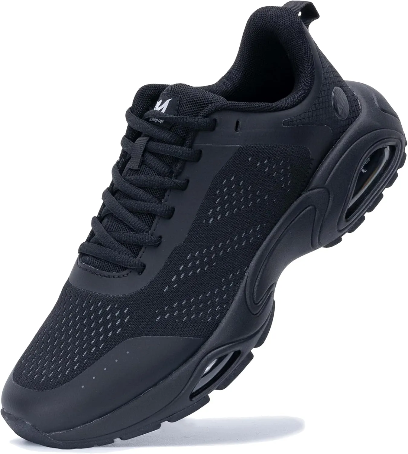 Mens Running Shoes Atheltic Tennis Shoes Breathable Air Walking Sneakers Gym Workout Shoes Black, Size 7