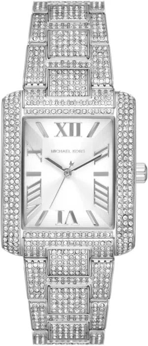 Michael Kors Oversized Emery Pavé Silver-Tone wristwatch, silver