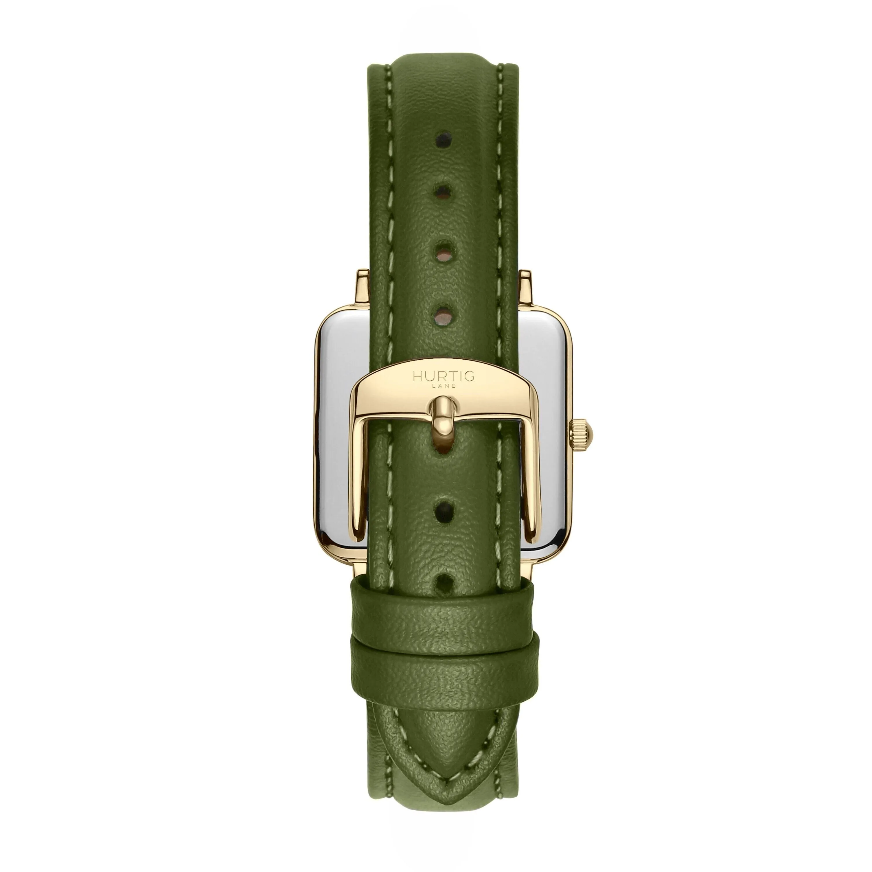 Neliö Square CACTUS Leather Watch Gold, White & Green