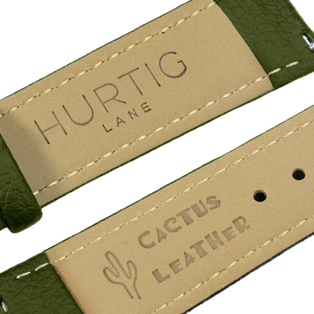 Neliö Square CACTUS Leather Watch Gold, White & Green