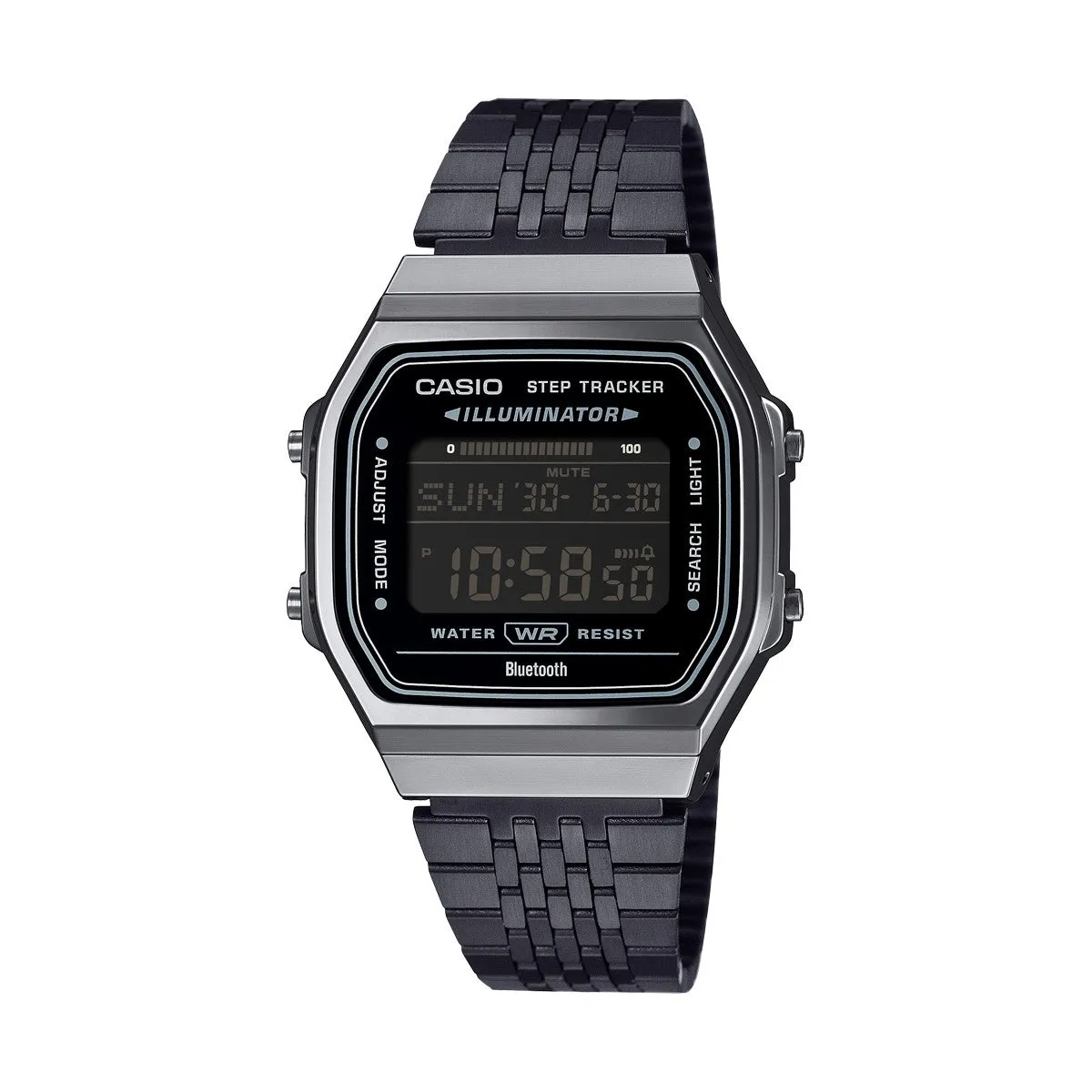 NEW VINTAGE BLUETOOTH®  SMARTPHONE LINK -  BLACK -  built-in accelerometer senses body movements   steps counter