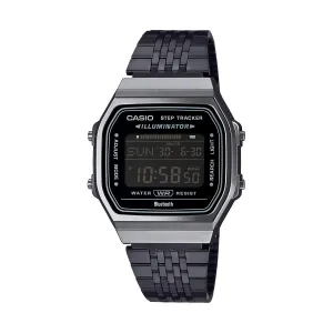 NEW VINTAGE BLUETOOTH®  SMARTPHONE LINK -  BLACK -  built-in accelerometer senses body movements   steps counter