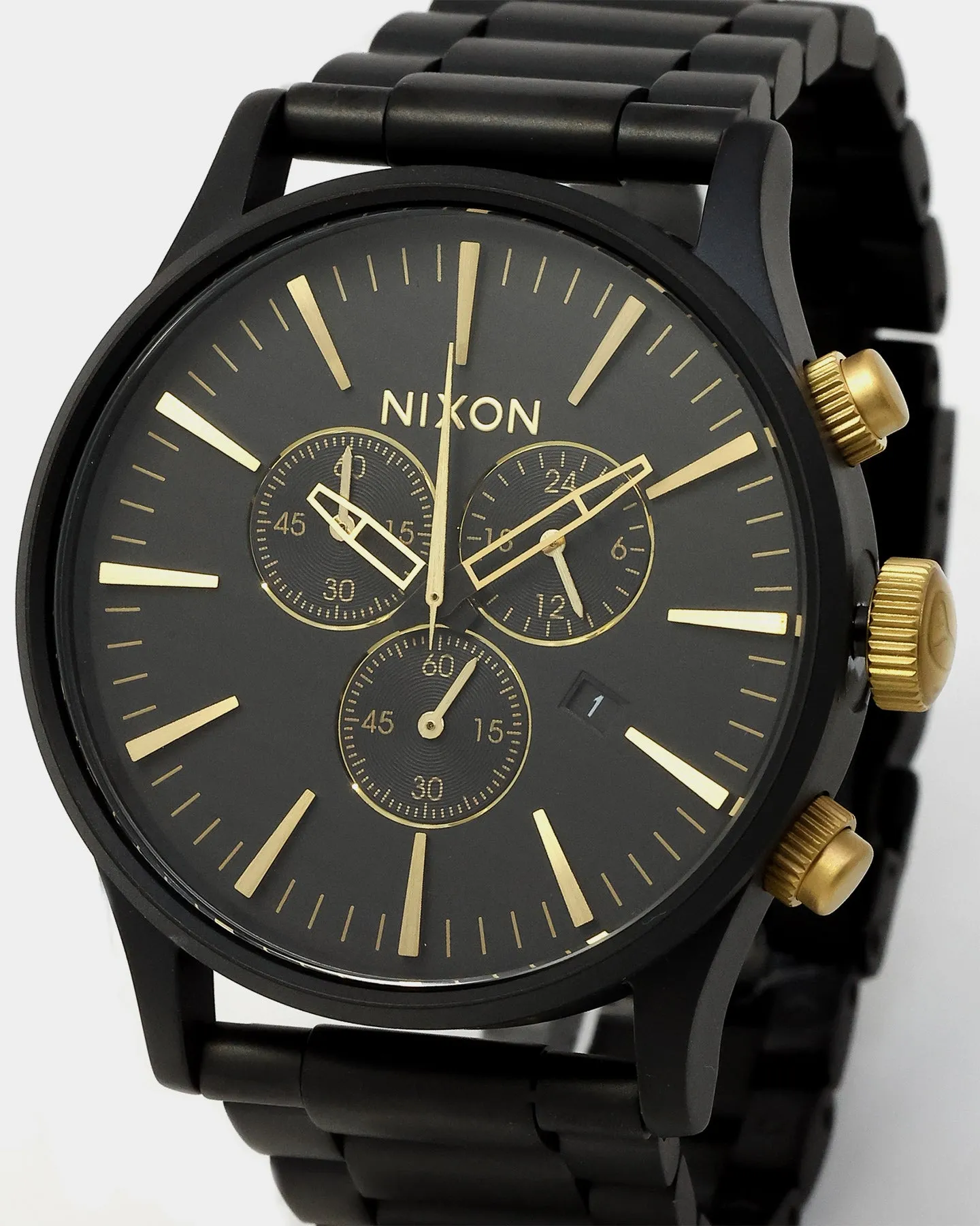 Nixon Sentry Chrono Watch Matte Black/Gold