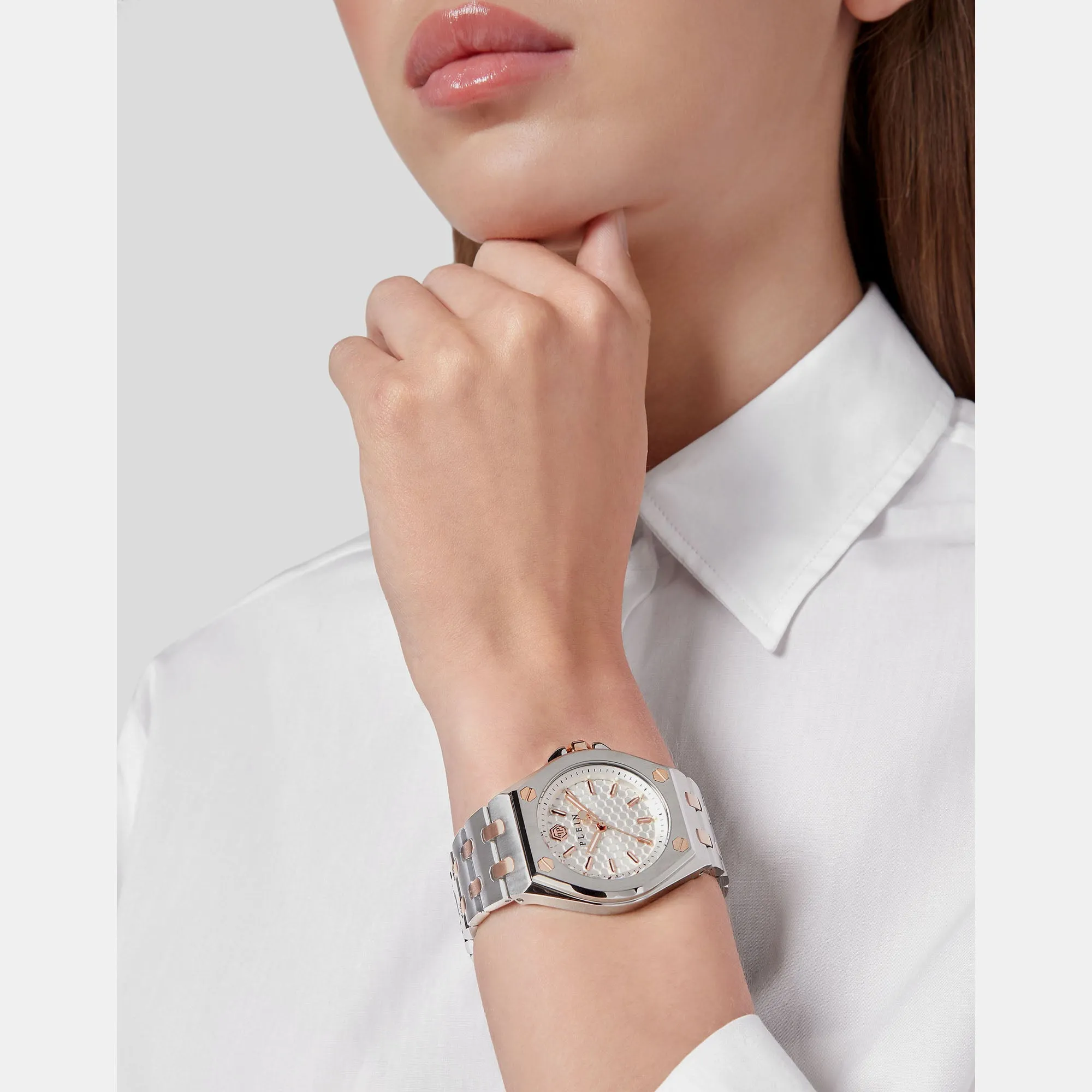 Plein Extreme Lady White Analog Stainless Steel Watch PWJAA0622