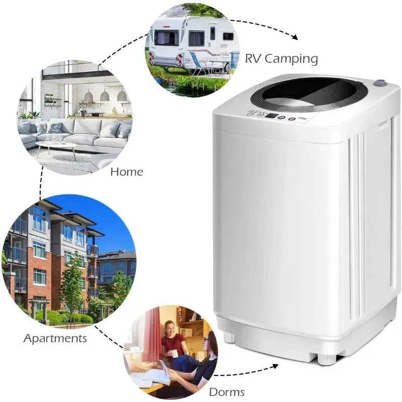 Portable Full Automatic Washing Machine with Built-in Pump Drain - 8 lbs Capacity