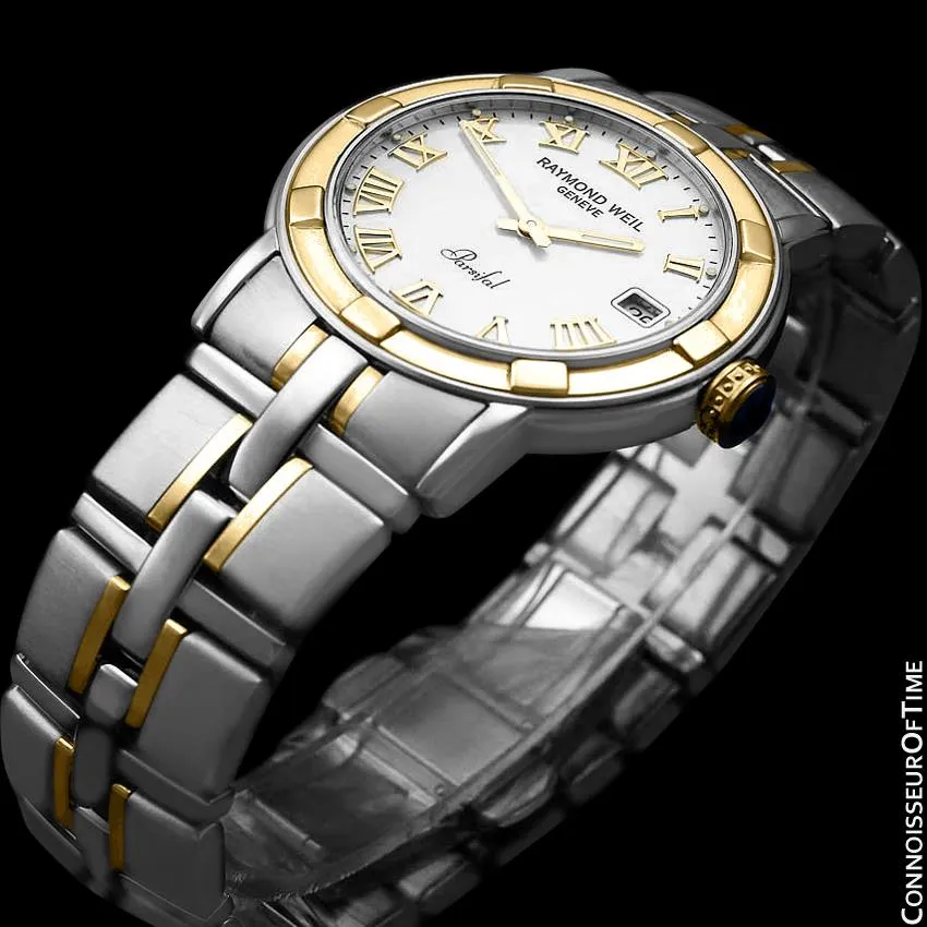 Raymond Weil Parsifal Mens Two-Tone with Mother Of Pearl Dial Watch - Stainless Steel & Solid 18K Gold - Collector New