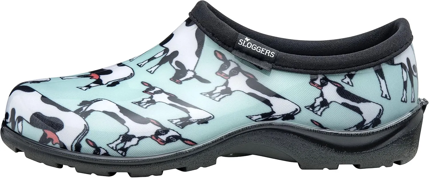 Sloggers Women's Waterproof Rain and Garden Shoe with Comfort Insole, Cow-abella Mint, Size 6, Style 5117CWM06
