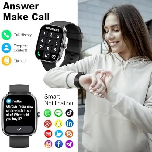Smart Watch, 1.91" HD 2025 Smartwatch for Men Women with Answer/Make Calls, Heart Rate/Sleep/SpO2 Monitor, 110  Sports Step Counter, IP68 Waterproof Activity Fitness Trackers for Android iOS Phone
