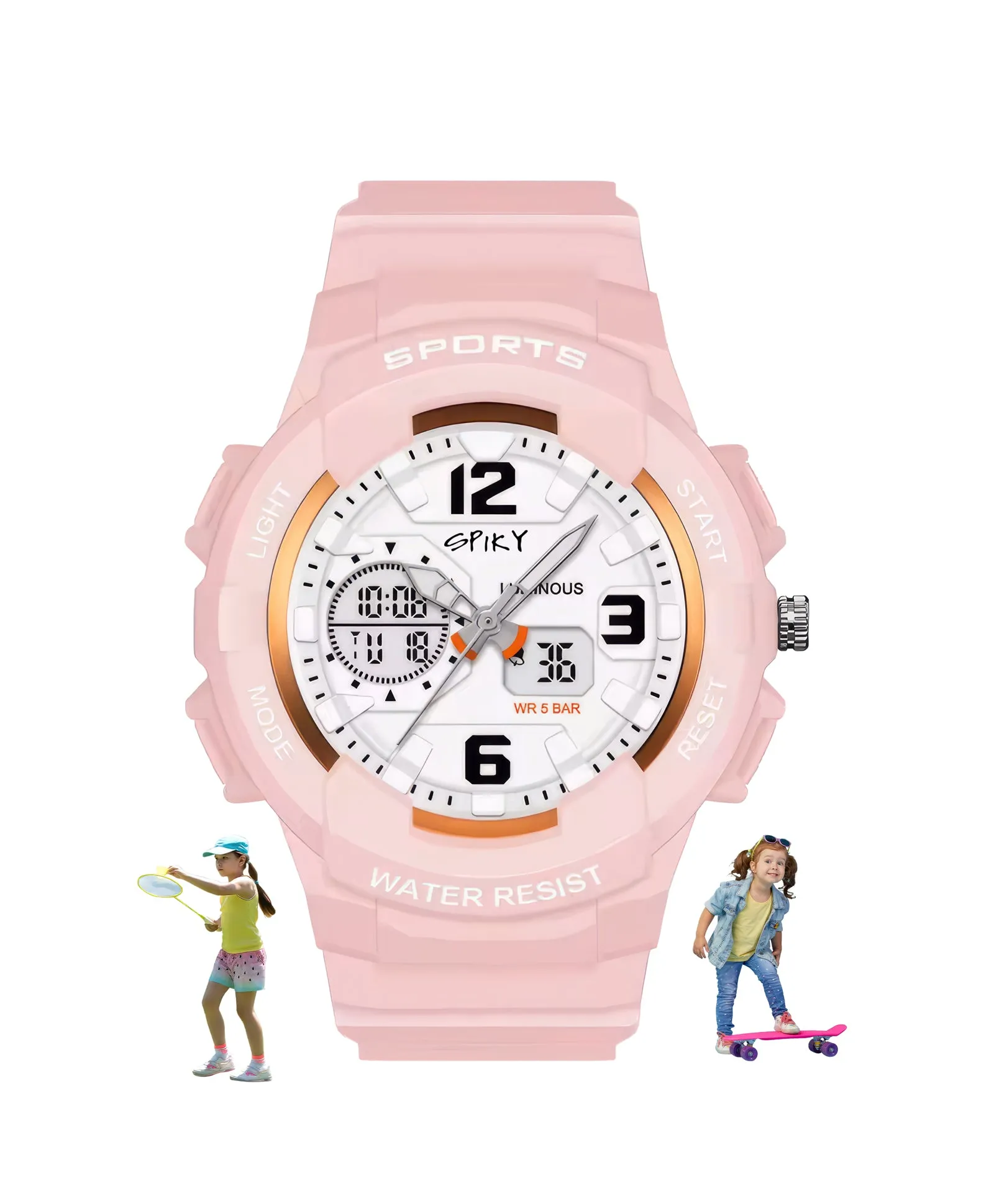 Spiky Analog & Digital Sporty Watch - Blue