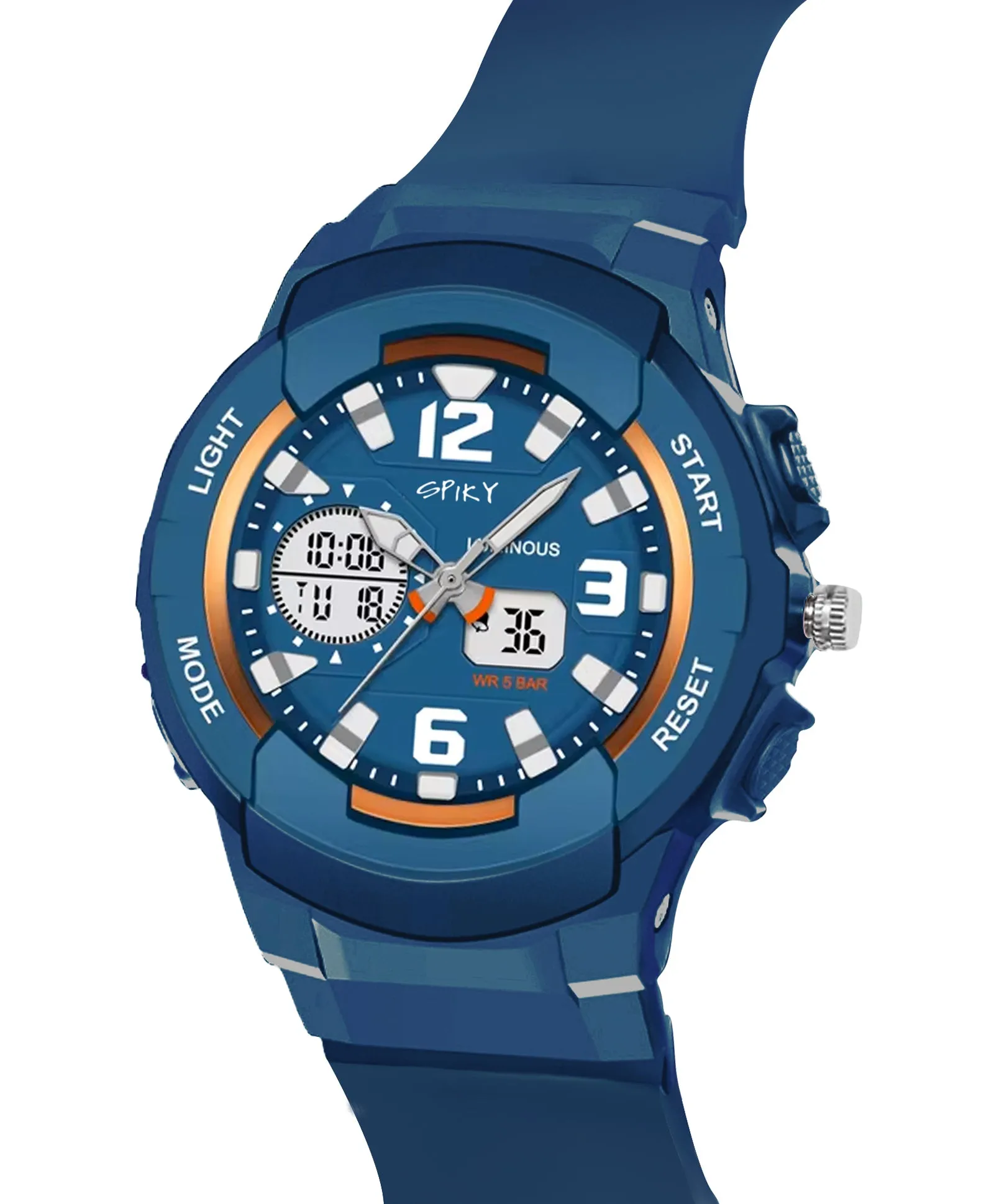 Spiky Analog & Digital Sporty Watch - Blue