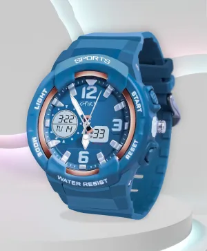 Spiky Analog & Digital Sporty Watch - Blue