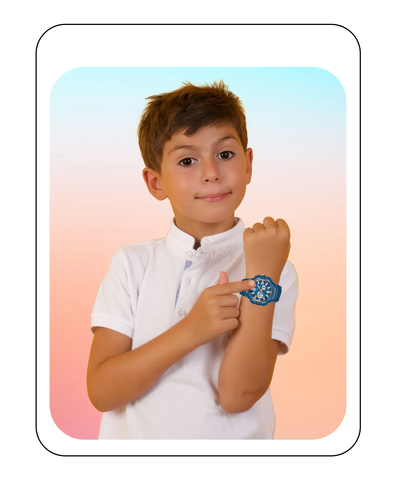 Spiky Analog & Digital Sporty Watch - Blue