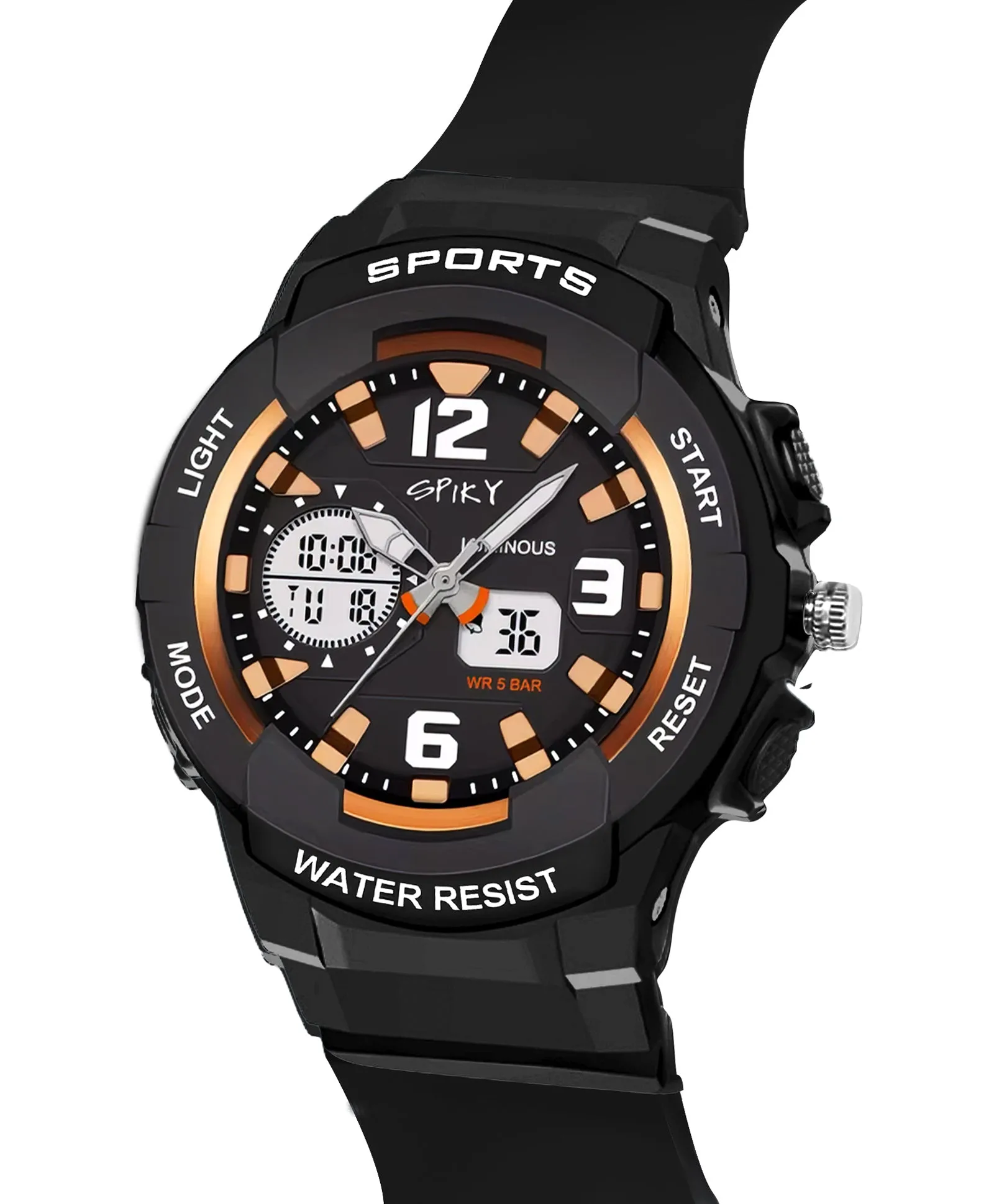 Spiky Analog & Digital Sporty Watch - Blue