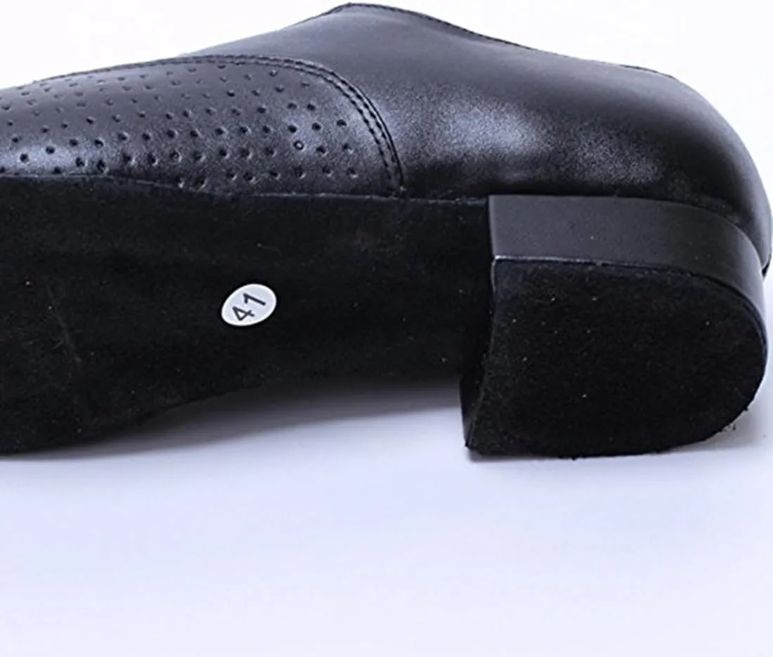 TDA Mens Round Toe Leather Modern Salsa Tango Ballroom Latin Wedding Party Dance Shoes