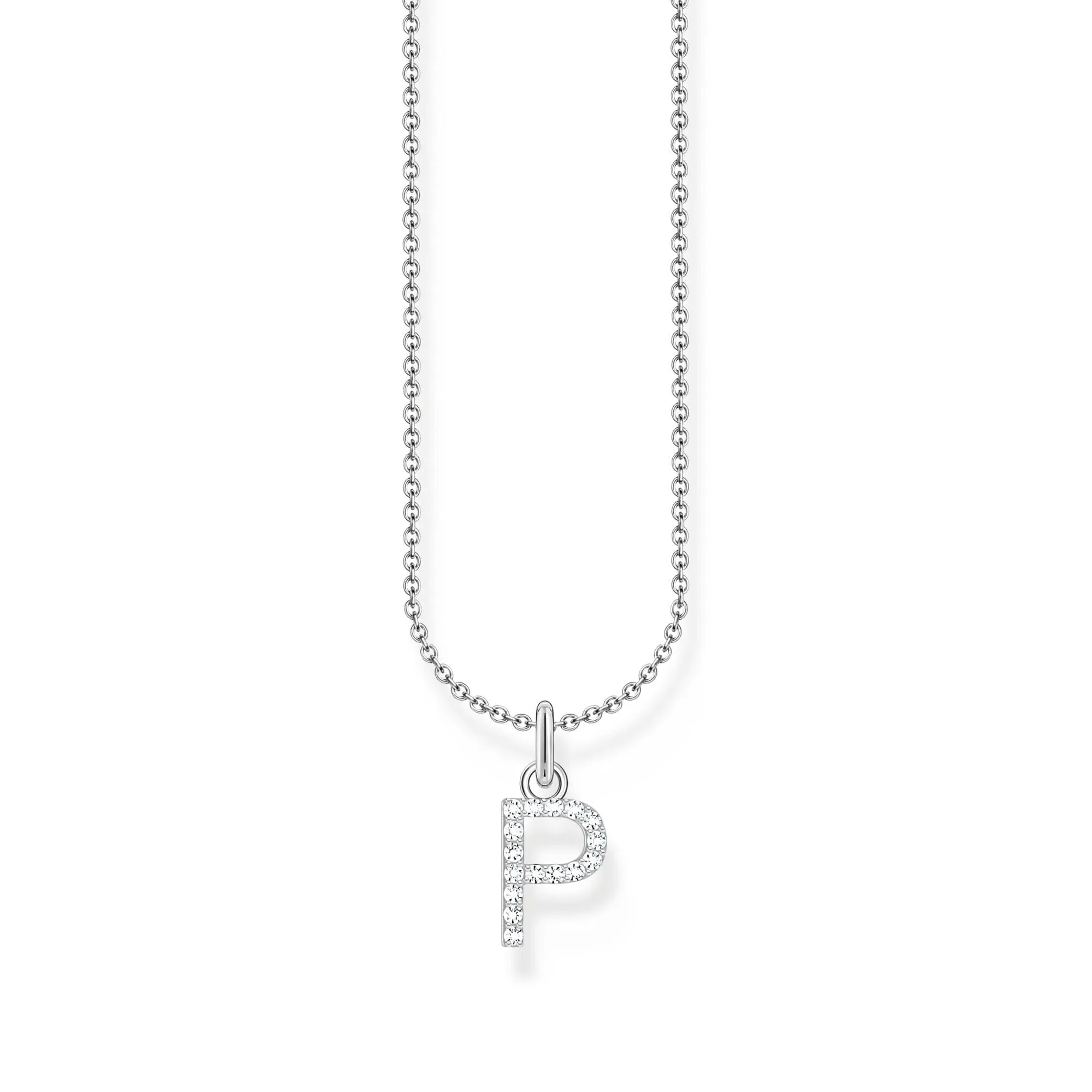 THOMAS SABO Necklace with letter pendant P and white zirconia - silver