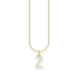 THOMAS SABO Necklace with letter pendant Z and white zirconia - gold