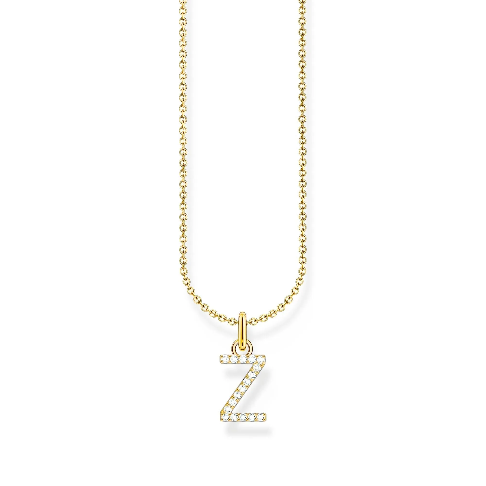THOMAS SABO Necklace with letter pendant Z and white zirconia - gold