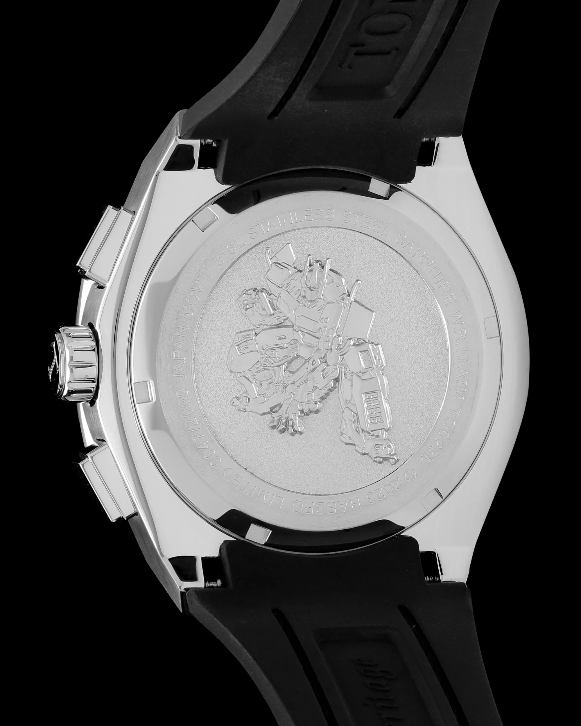 Transformer Optimus Prime TQ023M-D2 (Silver/White) with White Crystal (Blue Leather with Silicone Strap)