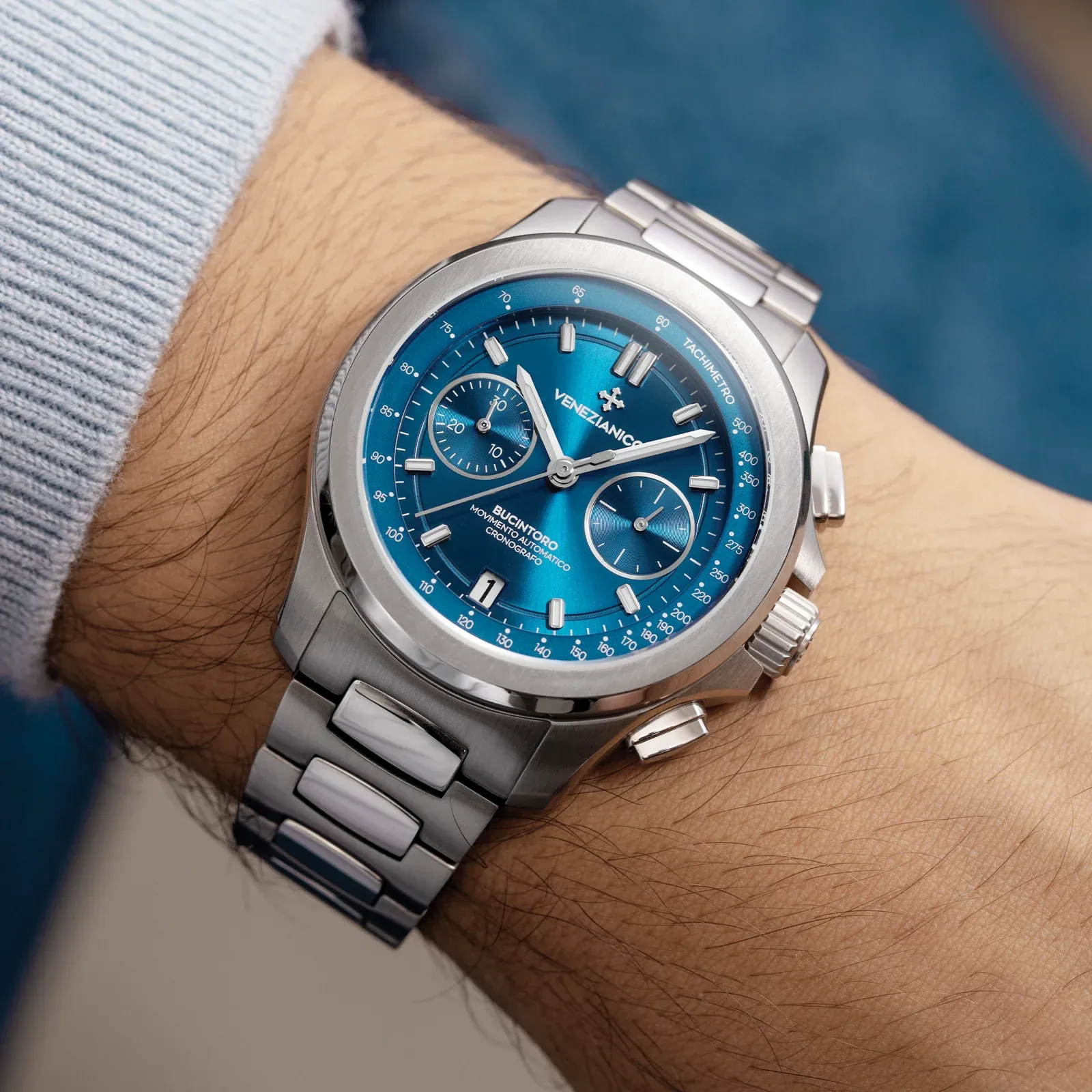 Venezianico Automatic Chronograph Watch Bucintoro 40mm Blue 8221501C