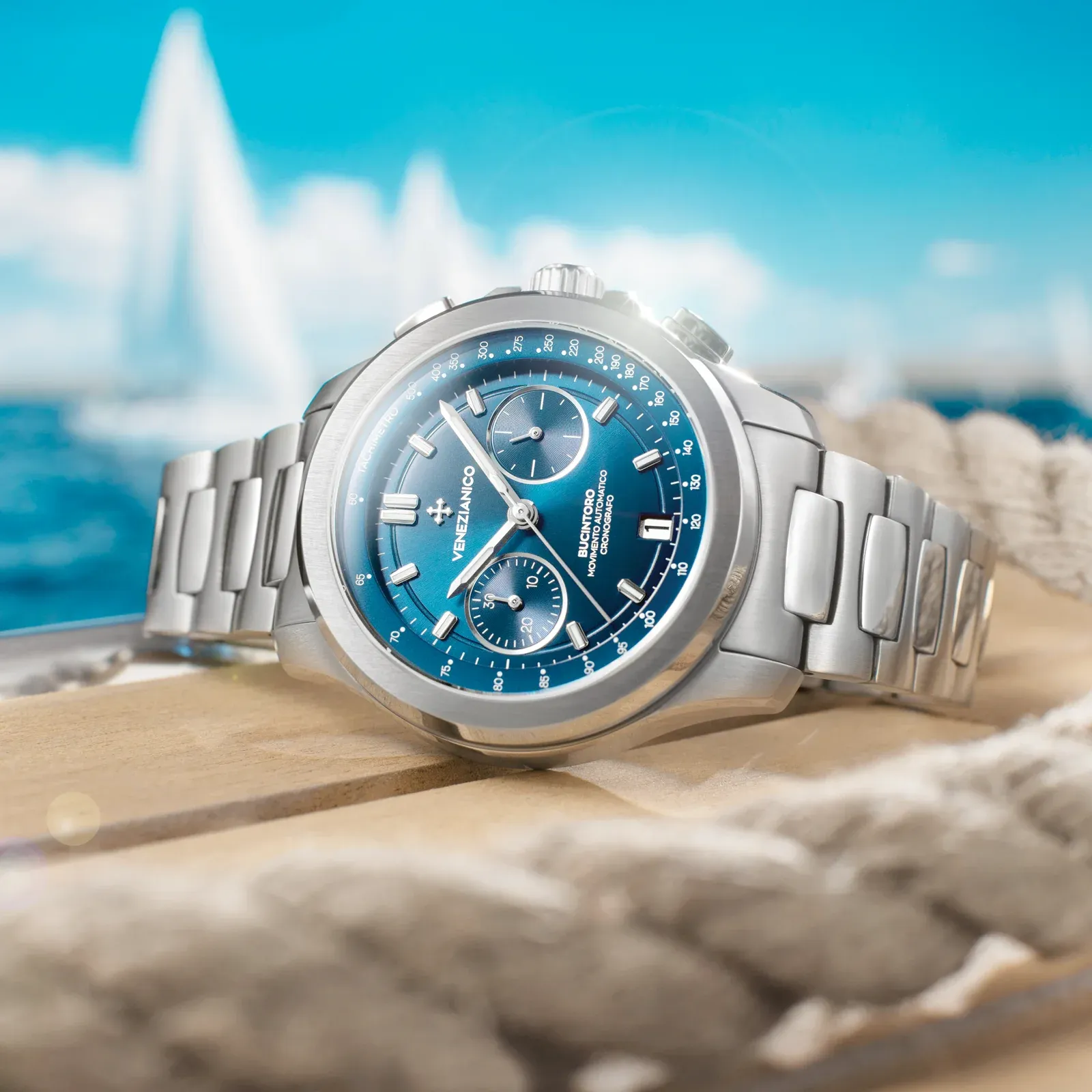 Venezianico Automatic Chronograph Watch Bucintoro 40mm Blue 8221501C