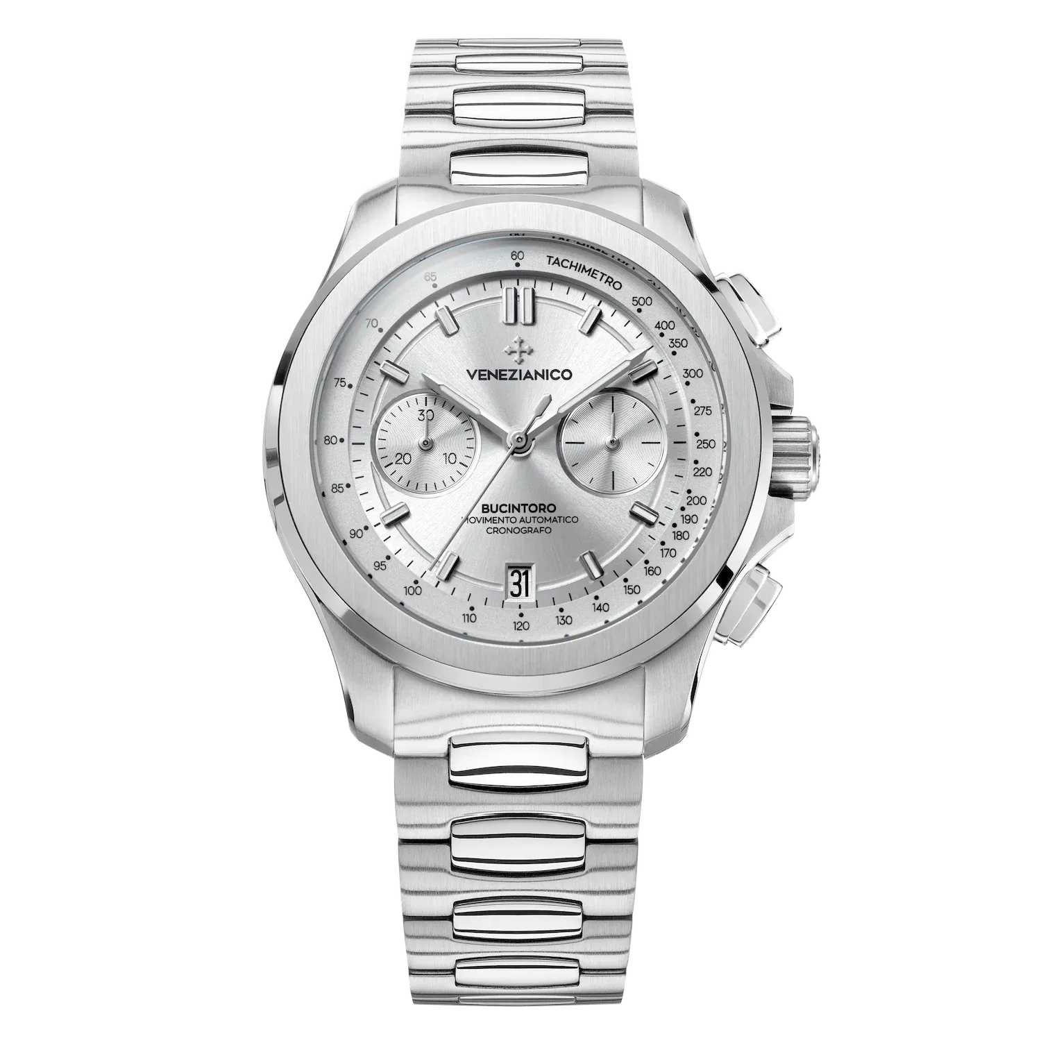 Venezianico Automatic Chronograph Watch Bucintoro 40mm Silver 8221503C