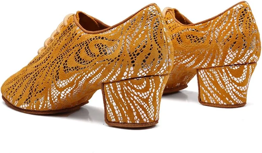 Women Latin Dance Shoes Ballroom Lace-up Practice Social Dance Modern Salsa Dancing Shoes