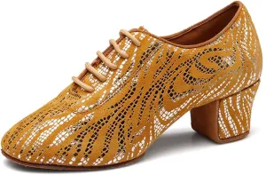 Women Latin Dance Shoes Ballroom Lace-up Practice Social Dance Modern Salsa Dancing Shoes