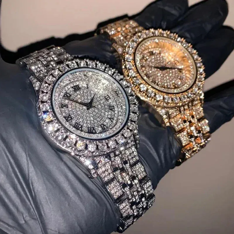 Women Luxury Shiny Diamond Watch Full Steel Adjustable Bling