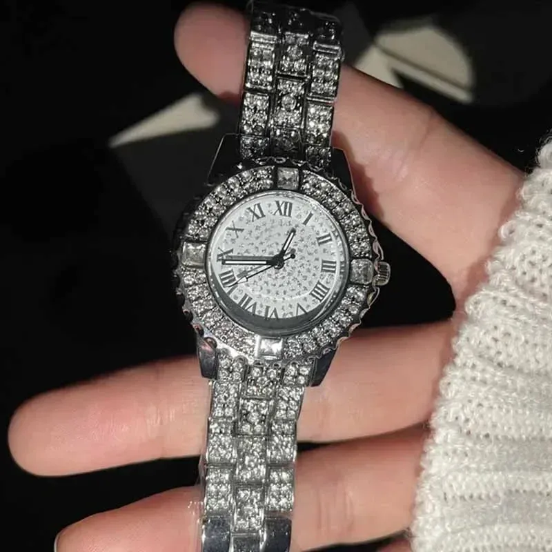 Women Luxury Shiny Diamond Watch Full Steel Adjustable Bling